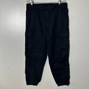 Uniqlo Cargo Black Casual Stretch Jogger Pants Cotton Mens Size Large